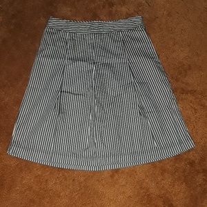 🐙Merona EUC A-Line Navy Pinstripe Pleated Skirt